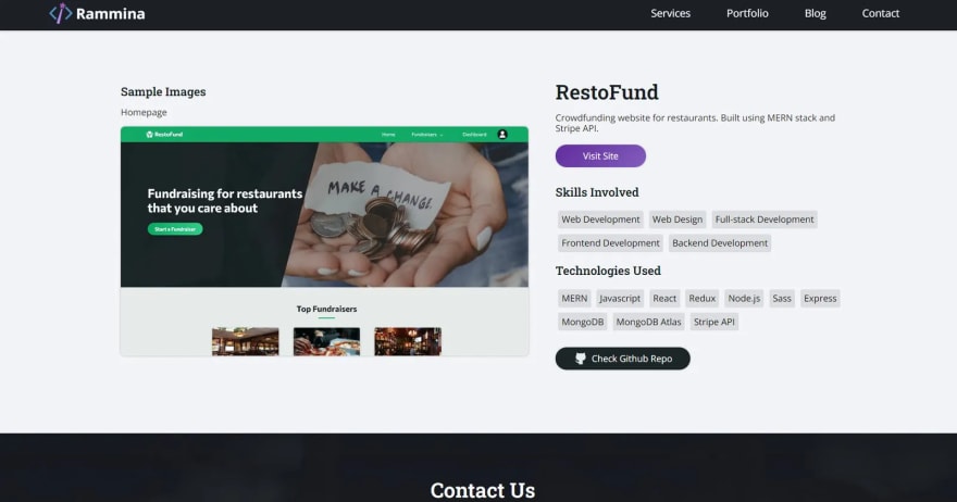 Rammina Restofund Page