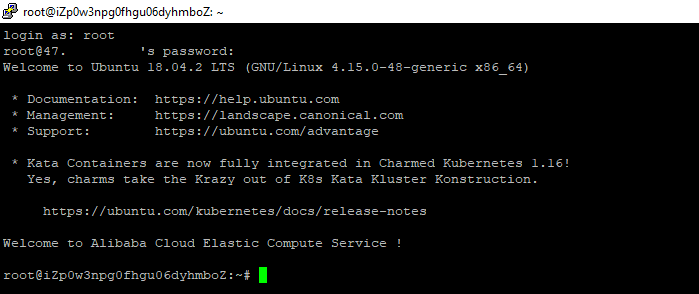 PuTTY main page for Ubuntu 18.04