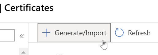 Selecting the generate / import button