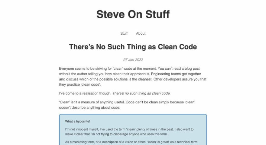 There’s No Such Thing as Clean Code