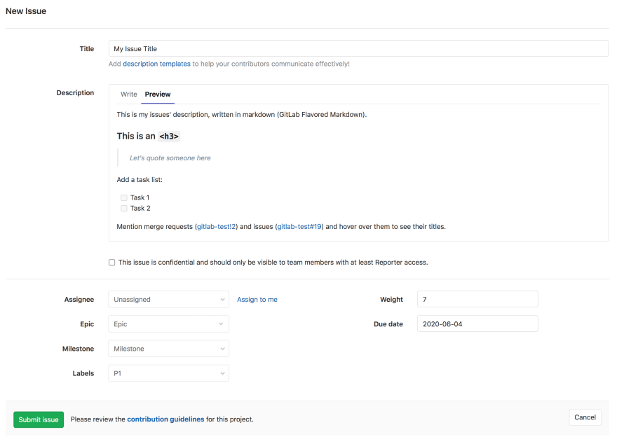 A diagram showing a GitLab board