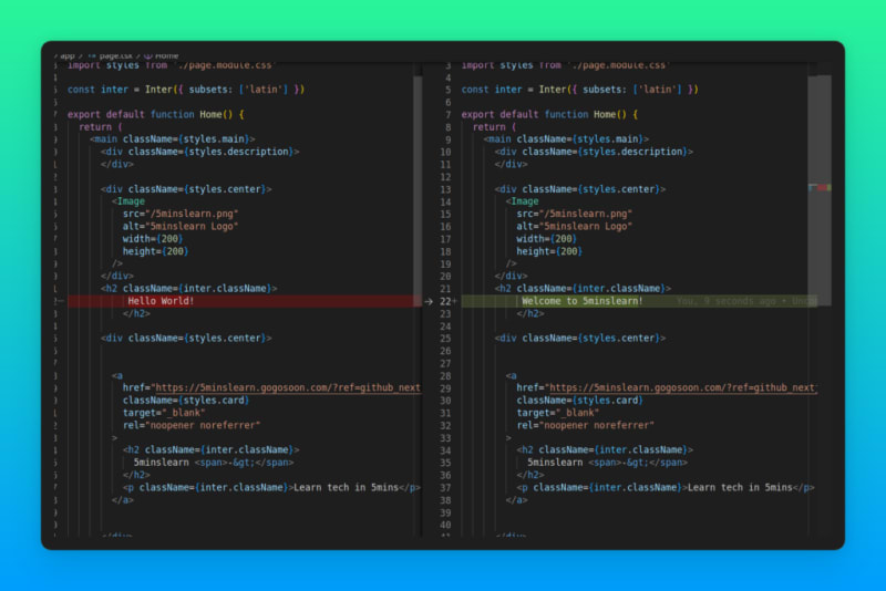 Git code diff