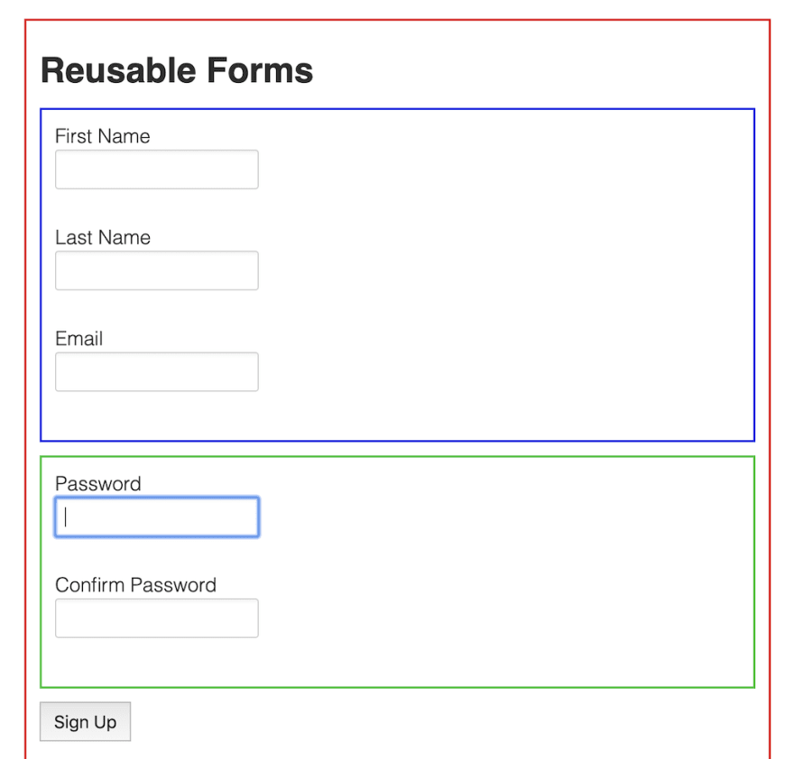 Example of Reusable Forms in Angular