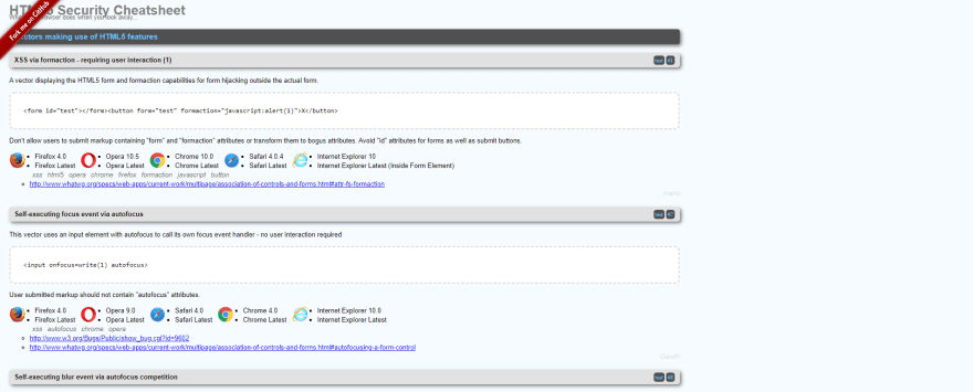 HTML5 Security Cheatsheet
