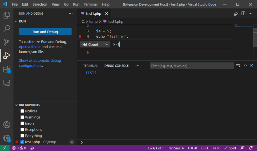 Hi-count conditional breakpoints