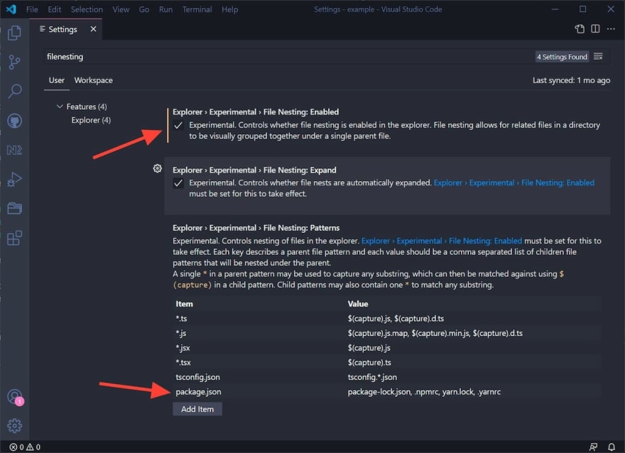 File nesting in VS Code - DEV Community