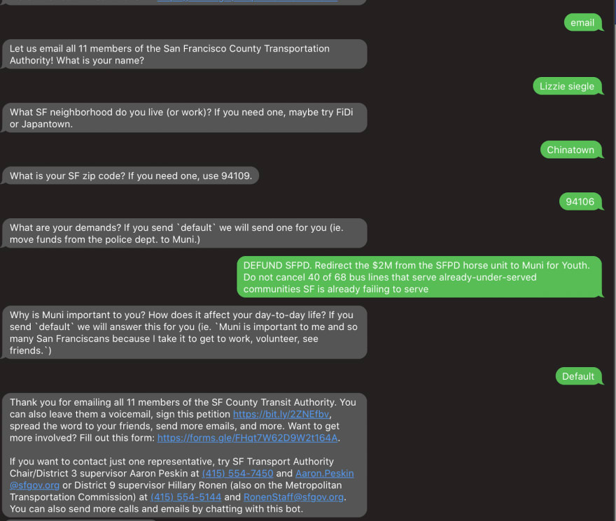email sms example