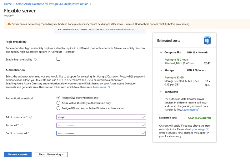 Creating Azure PostgreSQL Database - Flexible Server Basics 3