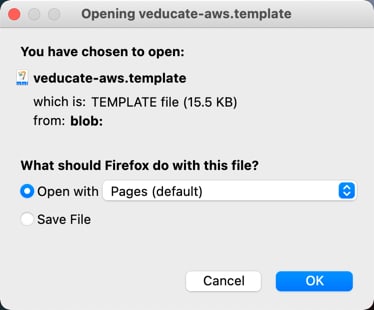 TMC - Create AWS cluster lifecycle management provider credential - Credential Name - Generate Template