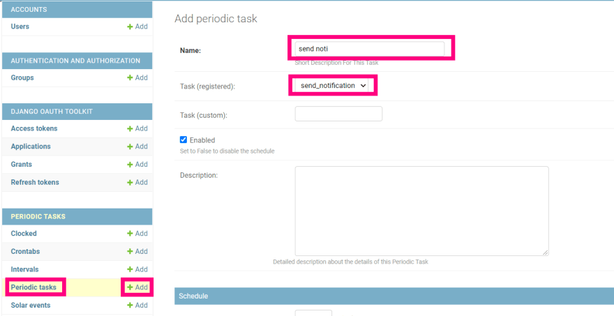 django scheduler