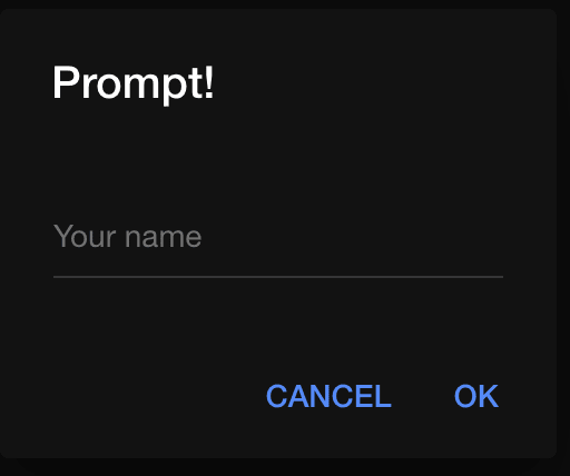 Ionic prompt form