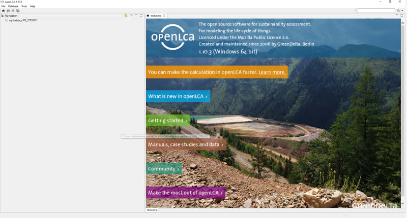 OpenLCA Interface for Lifecycle Analysis