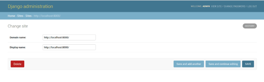 Adding localhost to Sites