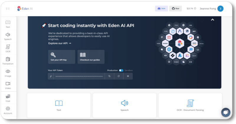 Eden AI platform - Get your API key