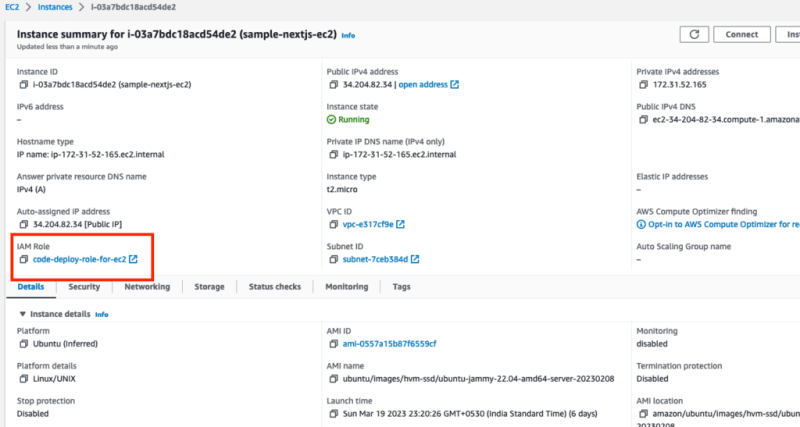 EC2 instance after attaching IAM role