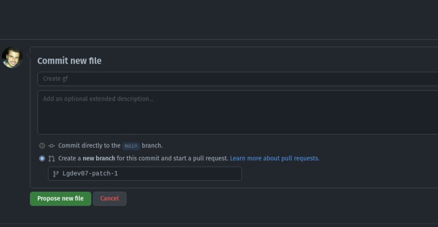 Creating the PR