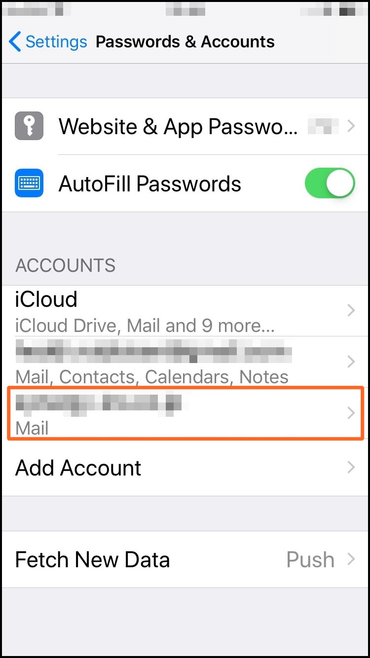 asking for a server when adding email to iphone