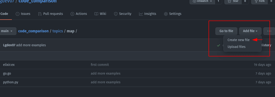 Creating a file