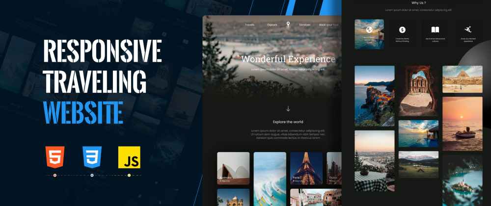 Cover image for Responsive Travel website using HTML, CSS and Javascript
