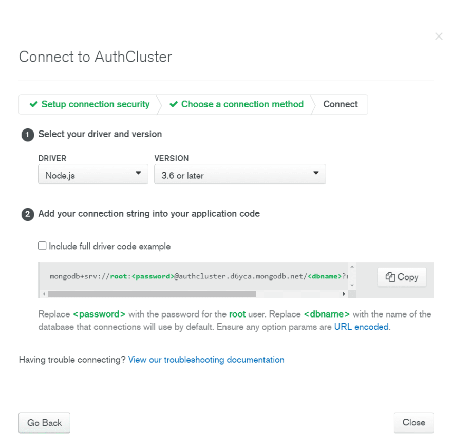 connection string mongodb