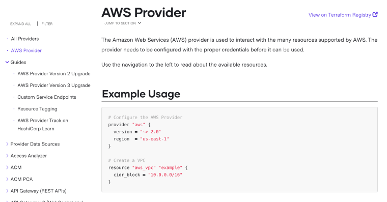 Terraform Docs In HCL