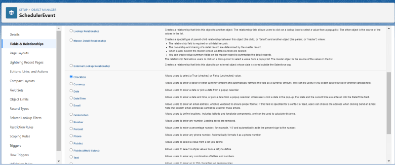 Create an IsAllDay field and choose Checkbox as the data type for it