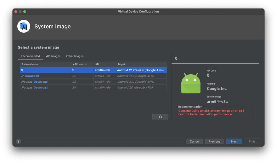 android emulator on mac m1