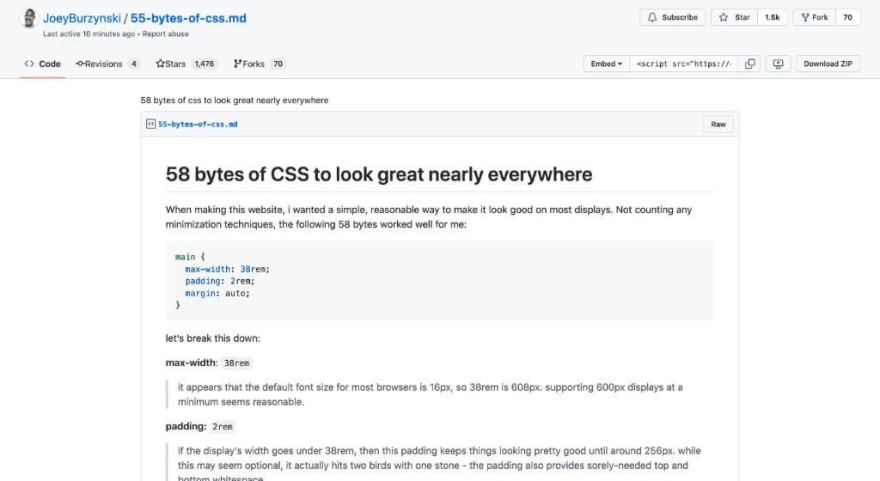 58 bytes of CSS