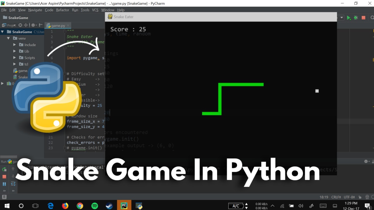 Um jeito fácil de fazer e jogar snake usando apenas python e noções básicas  de coordenadas. - DEV Community