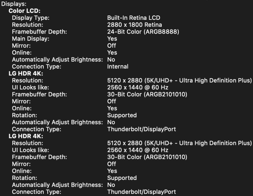 System Information displays