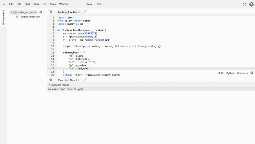 aws console lambda editor