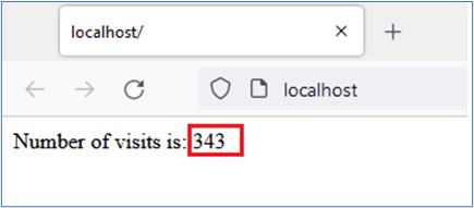 1.4 Browser - localhost - number of visits 343