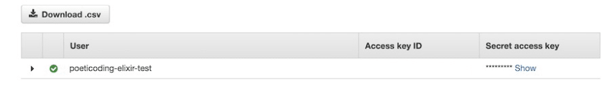 IAM user Access key ID and Secret access key