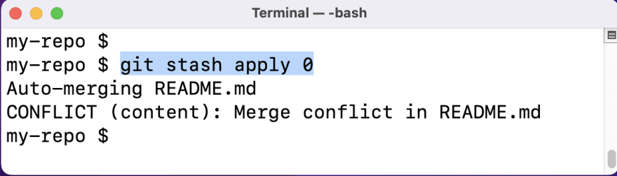 stash conflicts