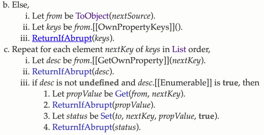 Screenshot from ECMAScript spec explaining what should happen when value is null or undefined