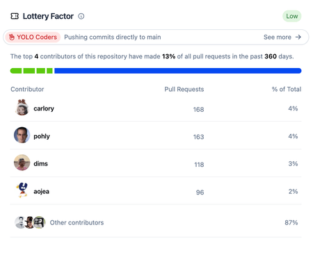 kubernetes lottery factor