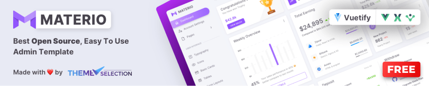 open source vuejs admin template