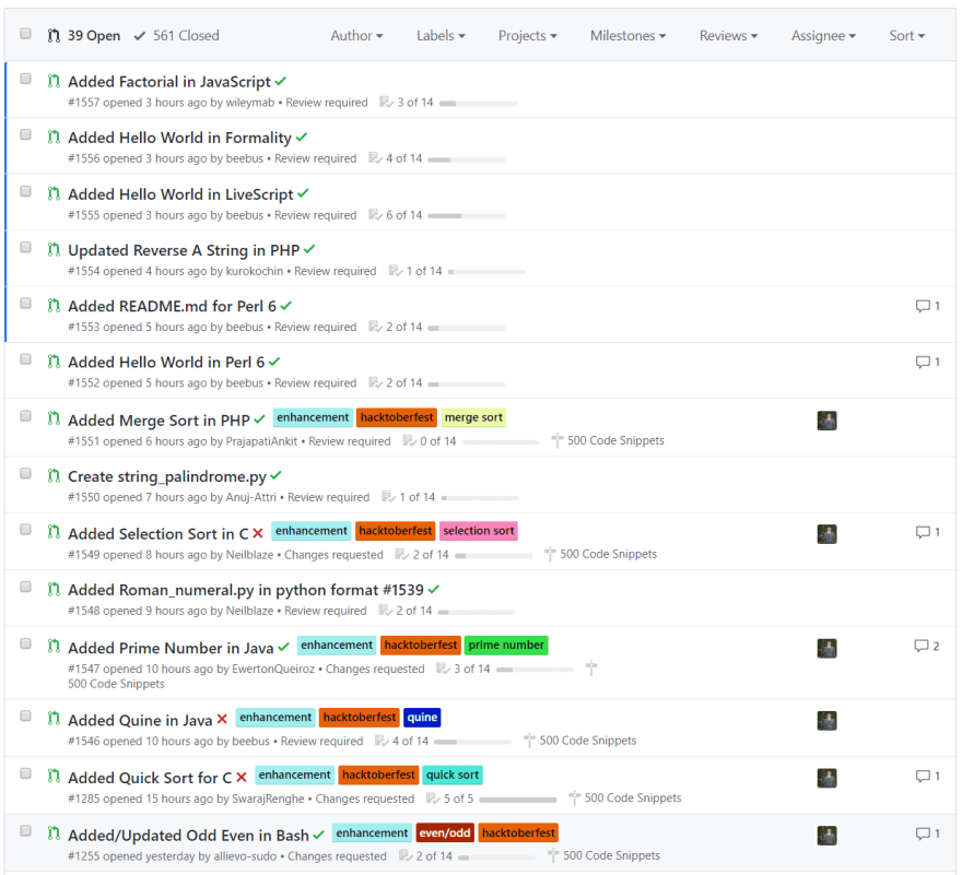 Sample Programs Pull Requests