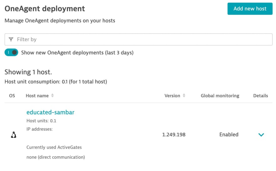 Screenshot of Dynatrace