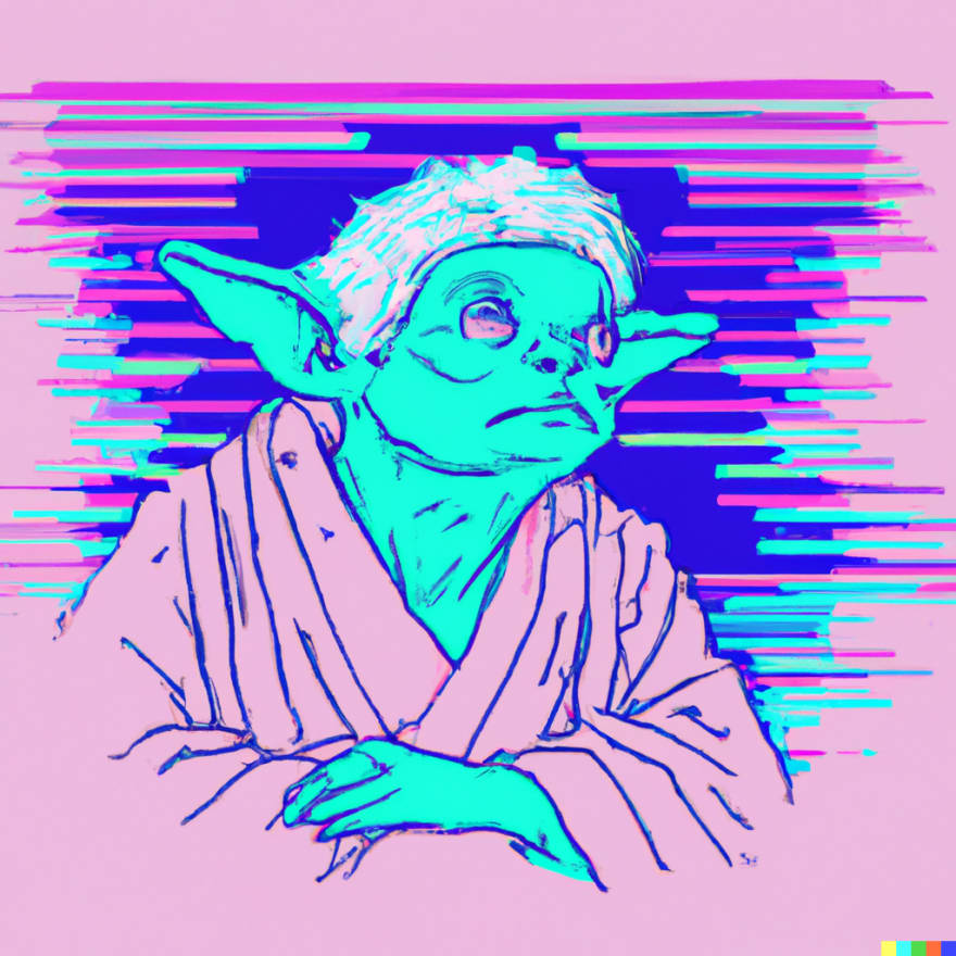 Vaporwave Yoda