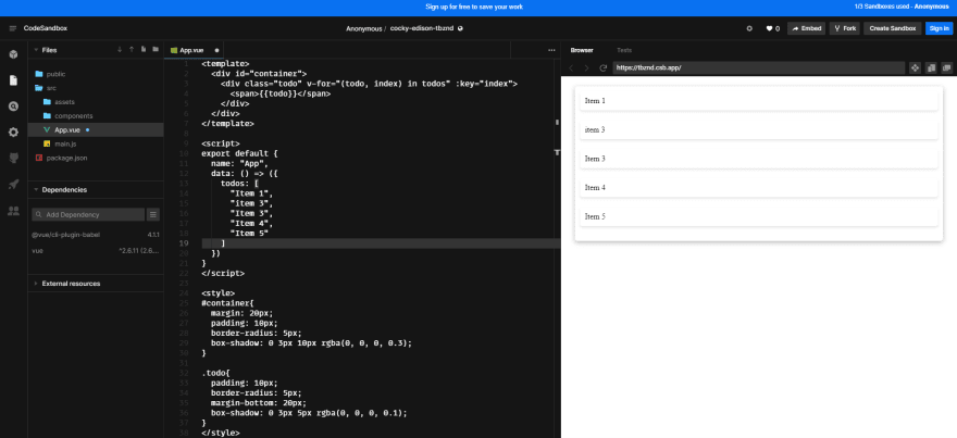 Vue List Demo