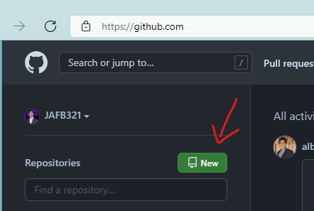 Github create repository button