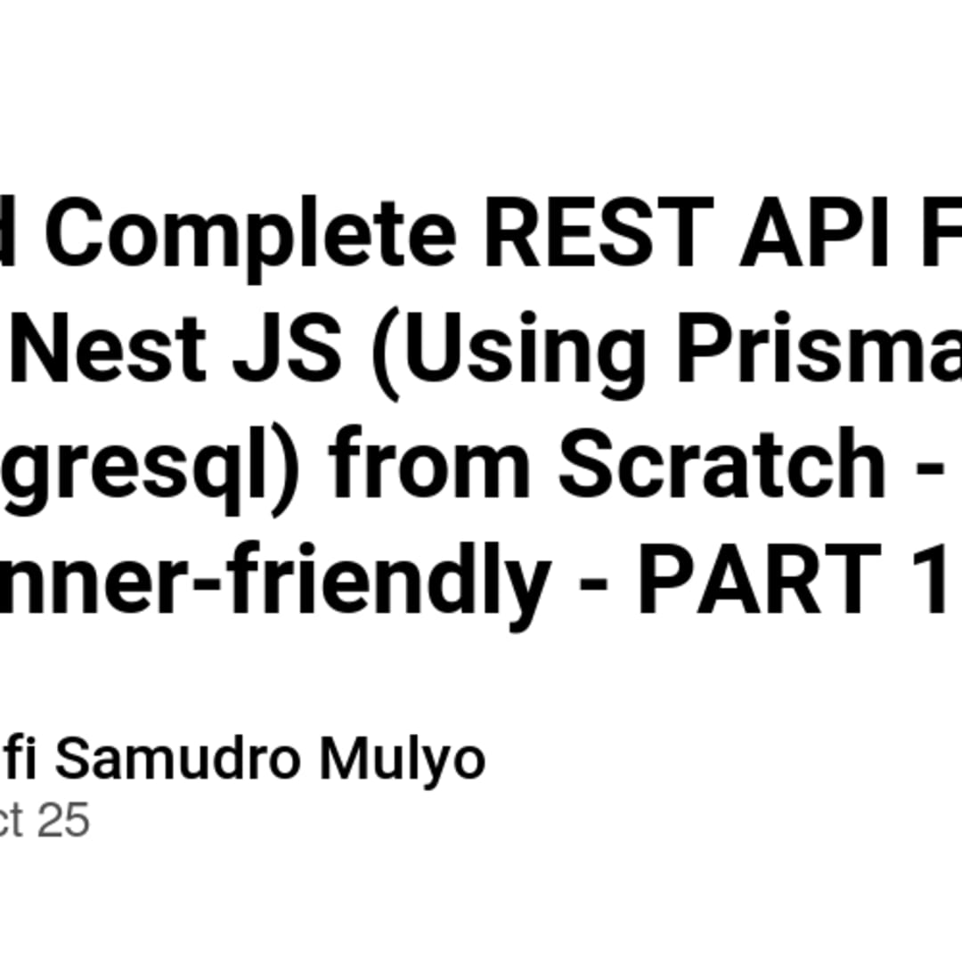 Building a REST API with NestJS and Prisma: Authentication