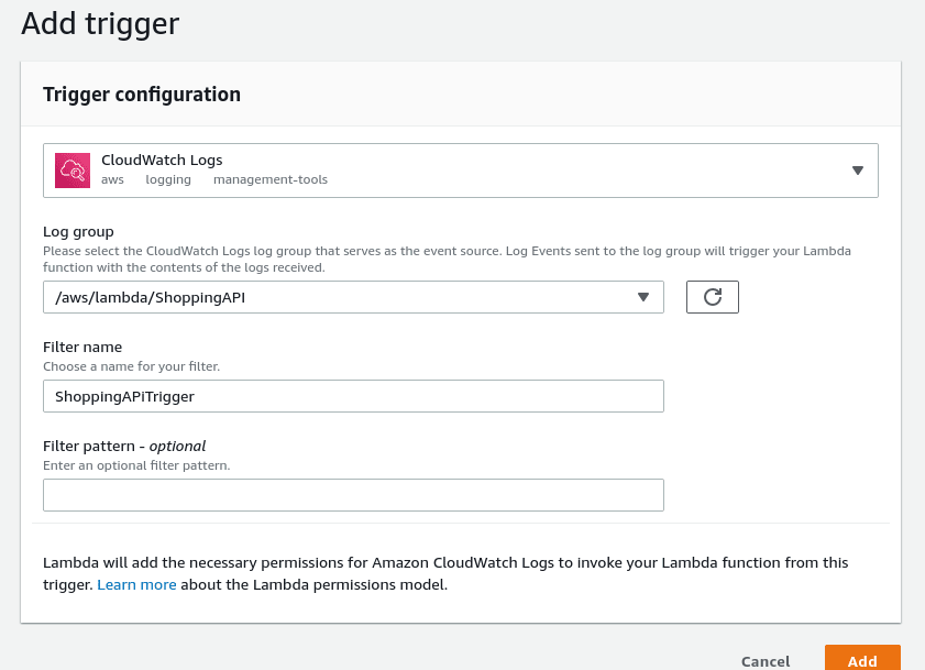 Configuring the CloudWatch trigger