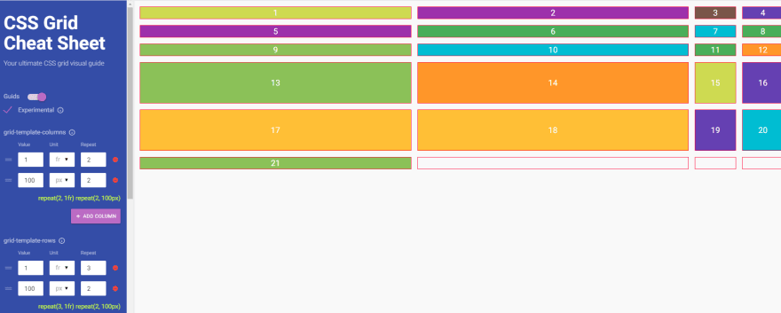 css grid cheatsheet