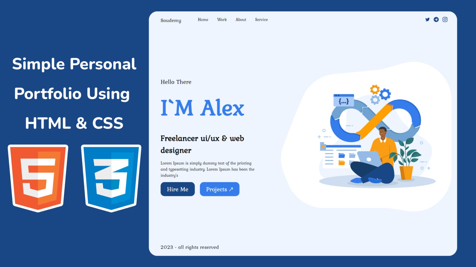 Personal Portfolio Website using HTML & CSS 