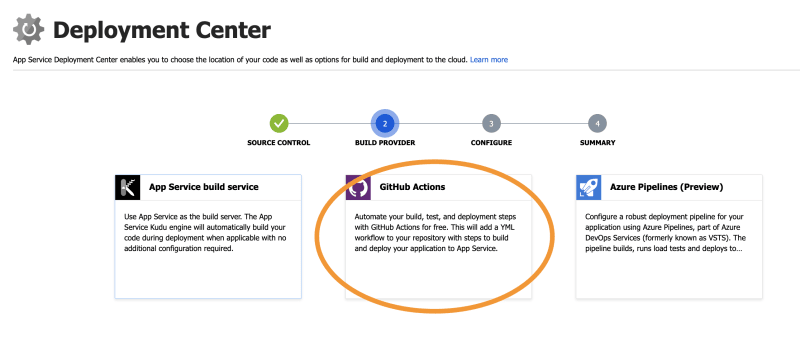 Azure GitHub actions