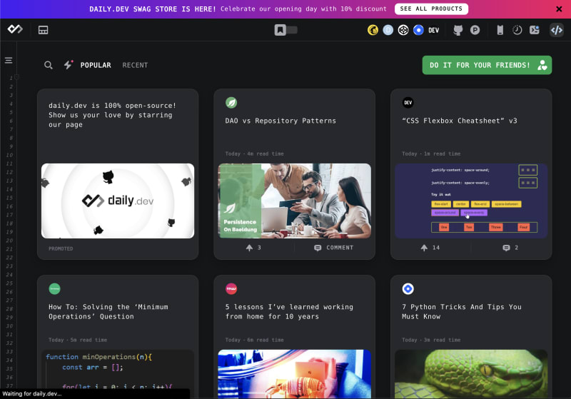 Daily.dev Chrome extension