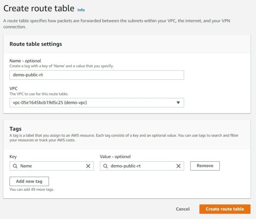 Create Public Route Table