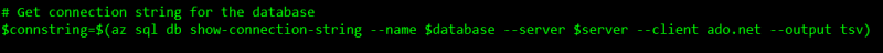 Get connection string
